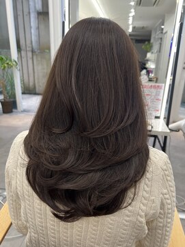 プラチナ(PLATINA) ハイレイヤーレイヤーカットブリーチ無しカラー顔周り韓国