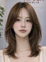 トリッカ シブヤ(TRICCA SHIBUYA)&nbsp;ミディアムヘア/顔まわりカット/ナチュラルカラー/ツヤ感/上品