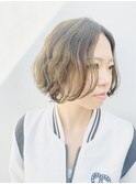 ラテグレージュレイヤーショートボブ〔表参道/青山 drop〕