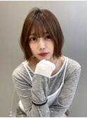 ダークブラウン × くびれるレイヤーボブ