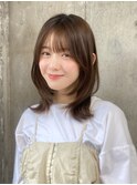 似合わせカット ミディアム 顔まわり ベージュカラー