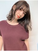 ニュアンスミディ×ラベンダーグレージュ