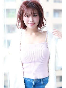 シーラス バイクラウドゼロ(Cirrus by Cloud zero) ピンクブラウンシースルーバングミディ【Cirrus by Cloud zero】