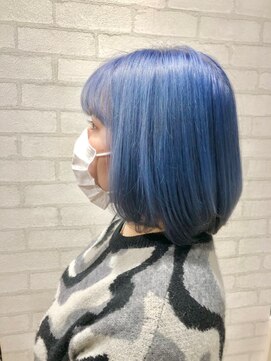 ビス ヘア アンド ビューティー 西新井店(Vis Hair＆Beauty) ブルー/青/ボブ/ハイトーン/10代/20代