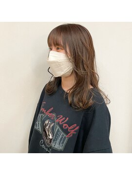 トップヘアー 玉島店(TOP HAIR) 《TOPHAIR 玉島店/ ぱん》アッシュベージュ×セミロング