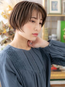 カバーヘア ブリス 北浦和(COVER HAIR bliss) ダークアッシュ前下がりマッシュショートa北浦和20代30代40代