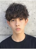 波巻きパーマツイストスパイラルパーマメンズマッシュパーマ