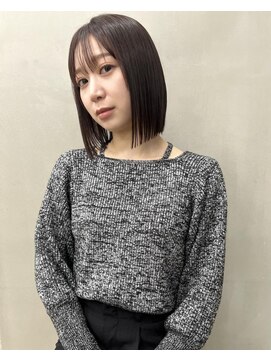 ジェノ(jjeno) 【jjeno】髪質改善ストレート×前下がり切りっぱなしボブ