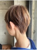 襟足スッキリ大人キレイなベリーショート×ブラウンカラー