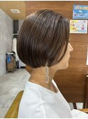 ボブスタイル初めての方おすすめスタイル グレージュヘアカラー