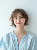 ショートヘア/イメチェン/外ハネボブ/美髪/ワイドバング/髪型