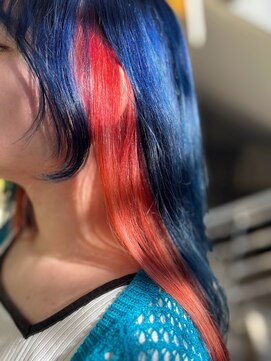 フェアレディ 烏山店(FAIRLADY) 推し髪☆ネイビーブルー×オレンジインナー