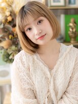 カバーヘア ブリス 川口(COVER HAIR bliss)&nbsp;ハイトーンカラー艶感ストレート抜け感ボブh3川口20代30代40代