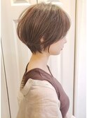 大人可愛い20代30代40代黒髪前下がりショートボブ丸みショート◎