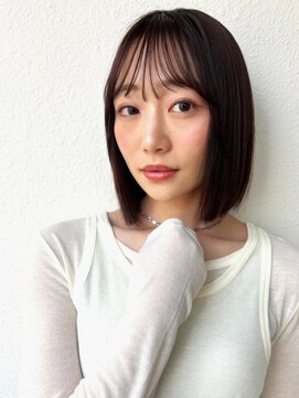 カバーヘア ブリス 戸田公園西口店(COVER HAIR bliss) 切りっぱなしボブ/ダークブラウン透明感似合わせカットp戸田公園
