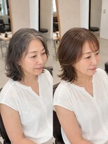 サンタフェ 一宮森本店(Santa'Fe)&nbsp;白髪ぼかし/脱白髪染め/ミディアムレイヤー/レイヤーカット/2