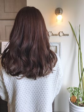 ヘアーデザイン シュシュ(hair design Chou Chou by Yone) ☆chou chou☆ツヤ感ピンクベージュ×ゆるふわセミロング