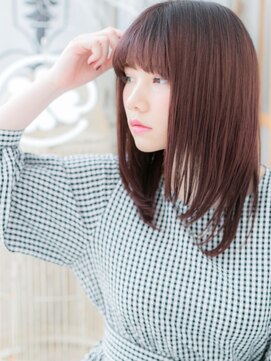 カバーヘア 上尾西口店(COVER HAIR) ★厚めバングxピンクカラー♪小顔セミディ20代30代40代★7