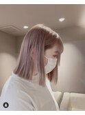 4012グレーベージュ艶髪ミルクティーアッシュハイトーンカラー