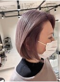 saraju ラベンダーベージュ　ハイトーン　ボブ