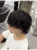ウルフ×波巻きパーマ