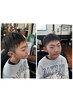 小学生カット＋顔そり＋シャンプ　　￥2500