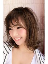 アン たまプラーザ(un)&nbsp;Aラインボブの外ハネマロンベージュ【たまプラーザ髪質改善】