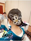 【ヘアセット】 水引が映える和装タイトシニヨンアレンジ/茅ヶ崎