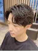 Haleブルーブラックフェザーパーマサーフカールニュアンスパーマ