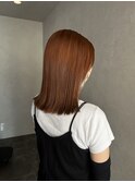 赤み暖色オレンジカラー／ブリーチなしダブルカラー