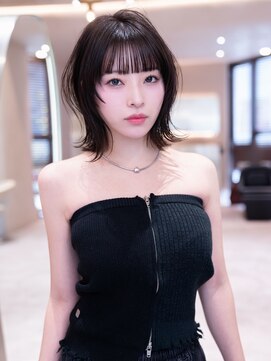 ケアリー プレナ海浜幕張(Carelly) 大人かわいい前髪セシルカットココアブラウンフリンジウェーブ