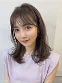 レイヤーカット/ワンカール/ダークグレージュ/脱白髪染め２