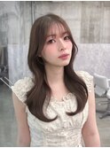 メルティカラー似合わせカットフェミニンロング韓国レイヤー
