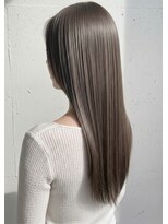 ビーポッシュ ジャスパー店(Be Posh) 髪質改善カラーくびれ巻き髪ロングヘア透明グレージュ夏カラー
