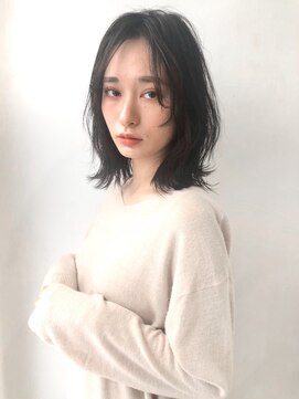 シェノン 西梅田(CHAINON) 前髪/ウェットヘア/アッシュカラー/黒髪/暗髪/レイヤーロング