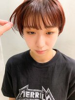 テトヘアー(teto hair) ピンクベージュ、暖色カラー、マッシュショート、丸みショート