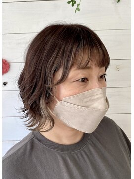 フレア 心 武庫之荘(flare) インナーカラー＊グレージュ＊波ウェーブ