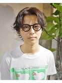 外国人風スパイラル無造作センターパートパーマ 2【影山】