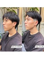 カルナ バイ エルモ(calna by ELMO)&nbsp;スーツ短髪ツーブロック束感モテる黒髪シークレットパーマ流行