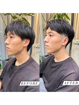 カルナ バイ エルモ(calna by ELMO) スーツ短髪ツーブロック束感モテる黒髪シークレットパーマ流行