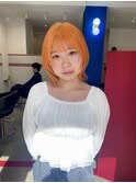 ハイトーンオレンジ　レイヤーボブ