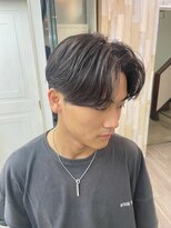 ナンバー ジェミカ 札幌(N° jemica)&nbsp;メンズダークアッシュマッシュセンターパートニュアンスパーマ