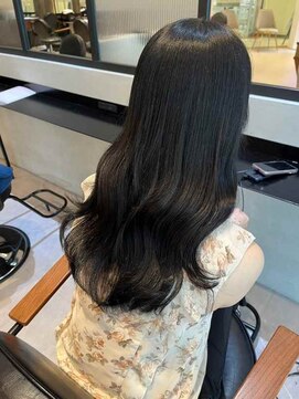 ダブル(W) 韓国スタイル/黒髪ロング/艶髪