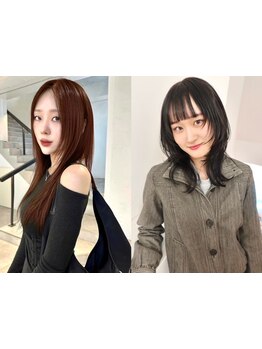 今話題の韓国風スタイル、顔周りレイヤーであなたの魅力を引き出します！髪質改善で健康的なツヤ髪に◎