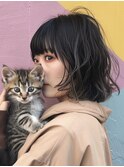 ★暗めカラーグランマッシュフェイスフレーミングデザインカラー