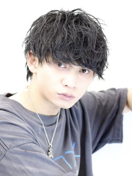 アーリー(Ali'i) ツイストスパイラルパーマ韓国マッシュブルーブラックウルフ