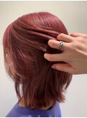 ダブルカラー,ピンクレッド,ボブ【草加】