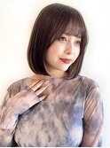 内巻きボブナチュラルボブ大人かわいいモノグレーュ20代30代