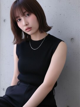 ヘアサロンエム 川越(HAIR SALON M) グレージュ×切りっぱなしボブ×20代30代外ハネボブ/くびれ/川越