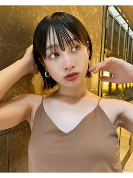 トイロ 中目黒(Toiro) 20代30代40代大人かわいい切りっぱなし黒髪ナチュラルボブ